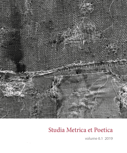 Studia Metrica et Poetica 6.1 (2019)